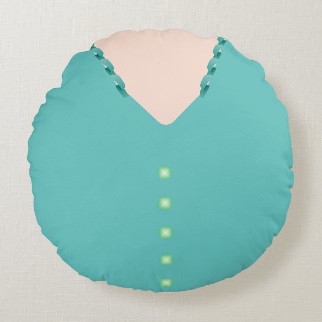 Cute Turquoise 🎀 Ball Gown Blouse  Round Pillow (Front)