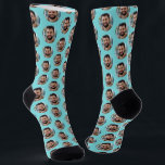 Cute Turquoise Boyfriend Photo for Girlfriend  Socks<br><div class="desc">These cute turquoise boyfriend photo socks feature your own photo in trendy offset pattern and are a fun way for your girlfriend or wife to remember you as she pulls on her socks! This is a great Christmas or birthday gift and your girlfriend or wife will love them (almost as...</div>