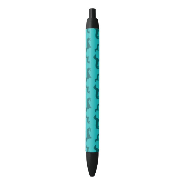 Cute turquoise dachshund pattern pen (Front Vertical)