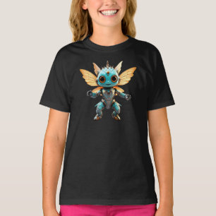 Cute Turquoise Dancing Robot Pixie T-Shirt