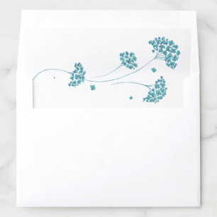 Cute Turquoise Flowers Envelope Liner