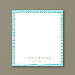 Cute Turquoise Lattice Pattern Notepad<br><div class="desc">Aqua blue and white lattice pattern background..  For additional matching marketing materials,  custom design or
logo inquiry,  please contact me at maurareed.designs@gmail.com and I will reply within 24 hours.
For shipping,  card stock inquires and pricing contact Zazzle directly.</div>