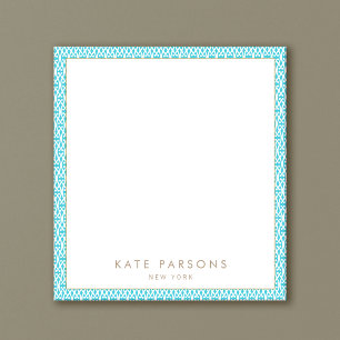 Cute Turquoise Lattice Pattern Notepad