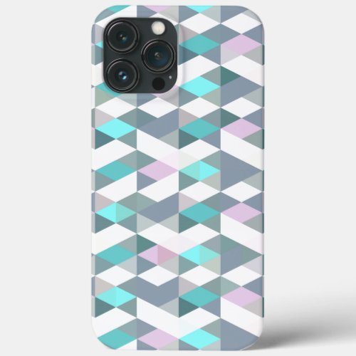 Cute Turquoise Pink Squares Triangles Art Pattern iPhone 13 Pro Max Case