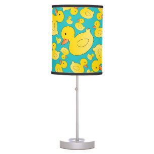 Cute turquoise rubber ducks table lamp