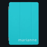 Cute Turquoise Solid Color Personalized Name iPad Pro Cover<br><div class="desc">Cute Turquoise Solid Color Personalized Name iPad Pro Cover</div>