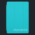 Cute Turquoise Solid Color Personalized Name iPad Pro Cover<br><div class="desc">Cute Turquoise Solid Color Personalized Name iPad Pro Cover</div>