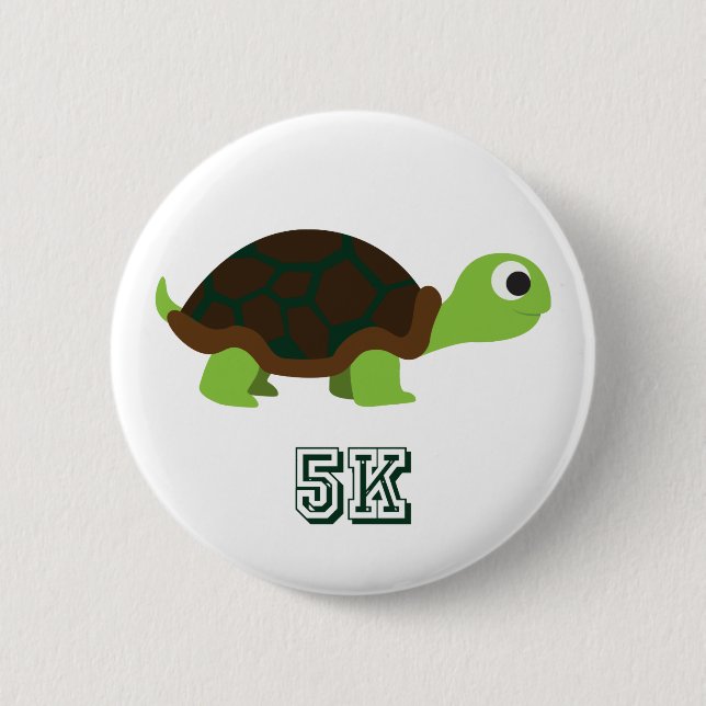 Cute Turtle 5K Pinback Button (Front)
