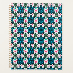 Cute Turtle and Floral Seamless Pattern  Notebook