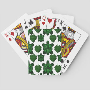 Cute turtle and leaves pattern poker cards