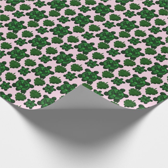 Cute turtle and monstera leaves pattern  wrapping paper (Corner)