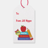 Cute Turtle and School Books Gift Tags (Back)
