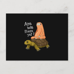 Cute Turtle And Sloth Back to School gift From Mom Announcement Postcard
