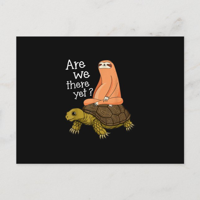 Cute Turtle And Sloth Back to School gift From Mom Announcement Postcard (Front)