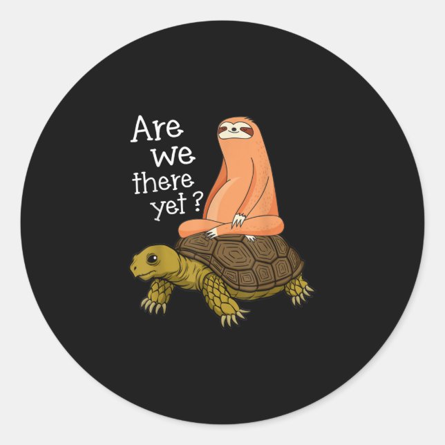 Cute Turtle And Sloth Back to School gift From Mom Classic Round Sticker (Front)