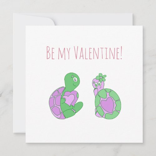 Cute Turtle Anniversary  Valentines Day  Holiday Card