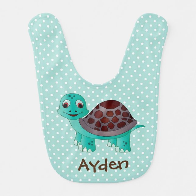 Cute Turtle Baby Bib (Front)