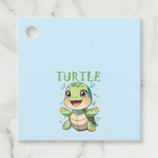 Cute Turtle Baby Favor Tags