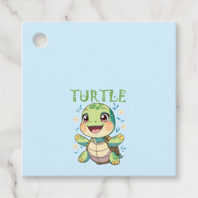 Cute Turtle Baby  Favor Tags (Front)