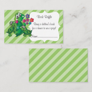 Cute Turtle Baby Shower Theme Book Raffle Enclosure Card