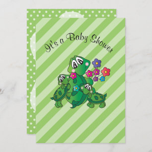 Cute Turtle Baby Shower Theme Invitation