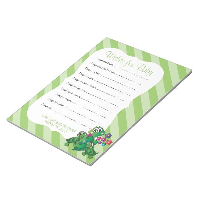 Cute Turtle Baby Shower - Wishes Notepad (Angled)