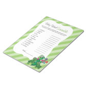 Cute Turtle Baby Shower Word Game Notepad (Angled)