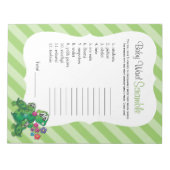 Cute Turtle Baby Shower Word Game Notepad (Front)