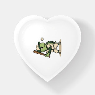 Cute Turtle Baseball Batter Vintage Vector Art_1 Paperweight