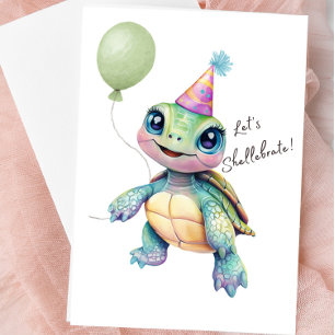 Cute Turtle Blank Card – Let’s Shellebrate 