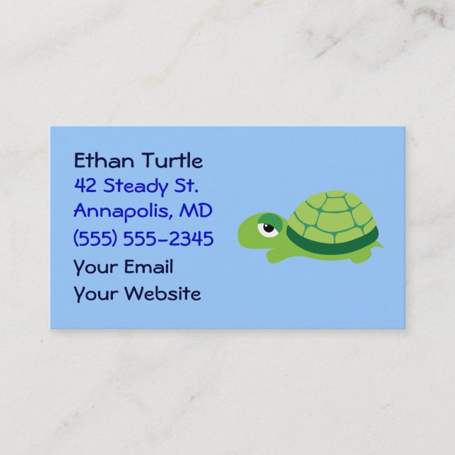 Cute Turtle Business Cards (Front)