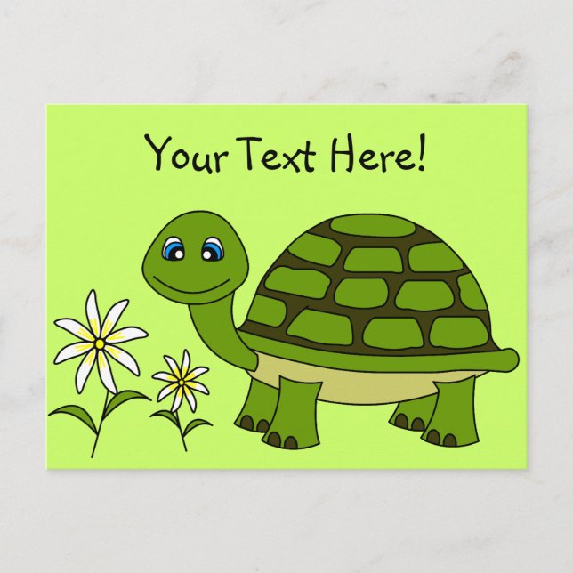 Cute Turtle Cartoon Postcard (Front)