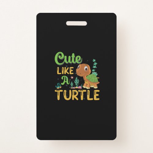 cute turtle cartoon smiling turtle badge