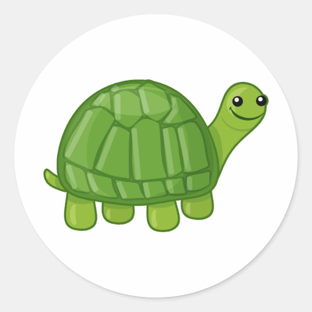 Cute Turtle Classic Round Sticker (Front)