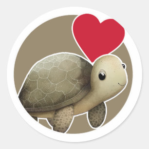 Cute Turtle Classic Round Sticker