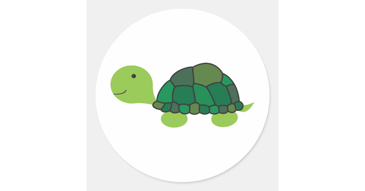 Cute Turtle Classic Round Sticker | Zazzle.com