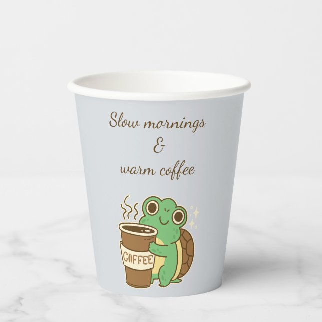 Cute Turtle Coffee Hug  Paper Cups (Front)