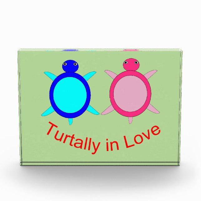 Cute Turtle Couple Acrylic Award (Front)