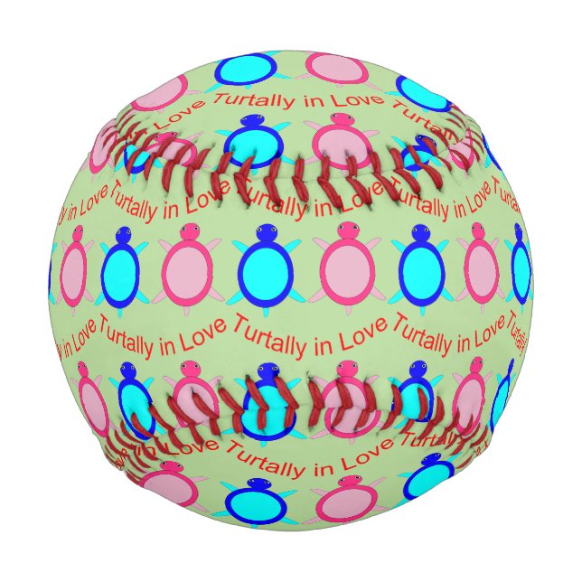 Cute Turtle Couple Baseball (Front)
