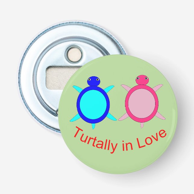 Cute Turtle Couple Bottle Opener (Front)