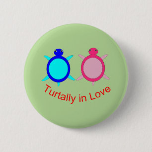 Cute Turtle Couple Button
