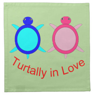 Cute Turtle Couple Cloth Napkin