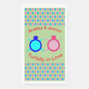 Cute Turtle Couple Custom Paper Guest Towels