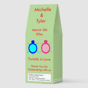 Cute Turtle Couple Custom Wedding Roasted Coffee