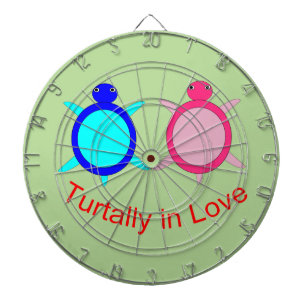Cute Turtle Couple Dart Board