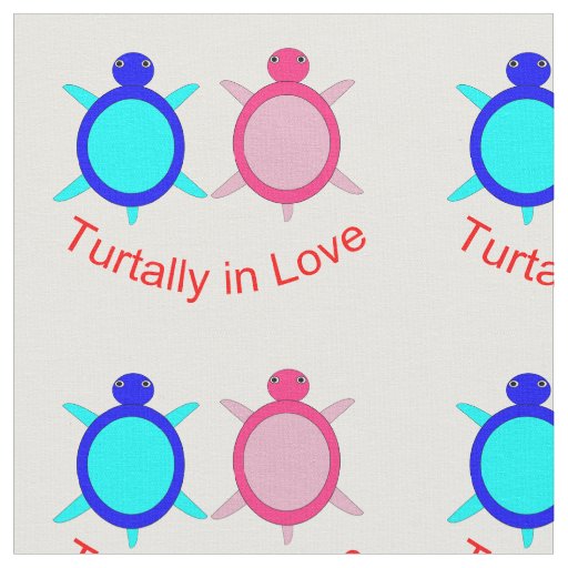 Cute Turtle Couple Fabric