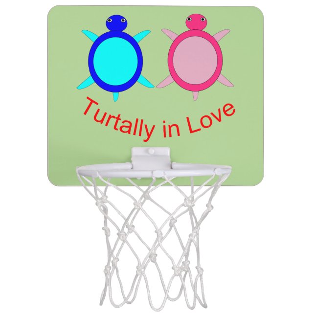 Cute Turtle Couple Mini Basketball Hoop (Front)