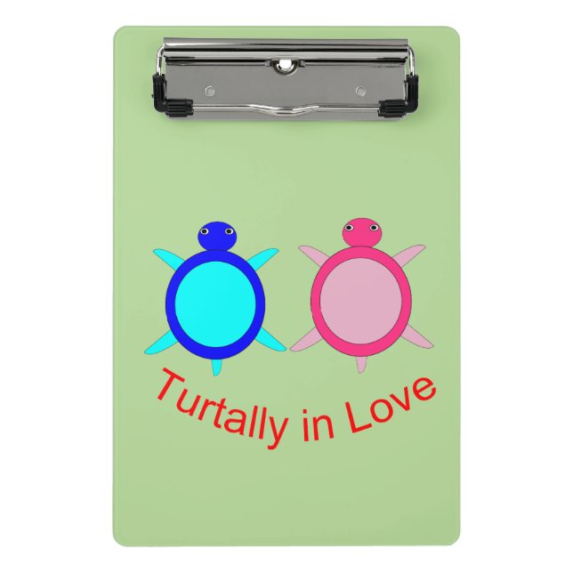 Cute Turtle Couple Mini Clipboard (Front)