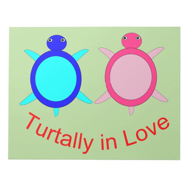 Cute Turtle Couple Notepad (Front)