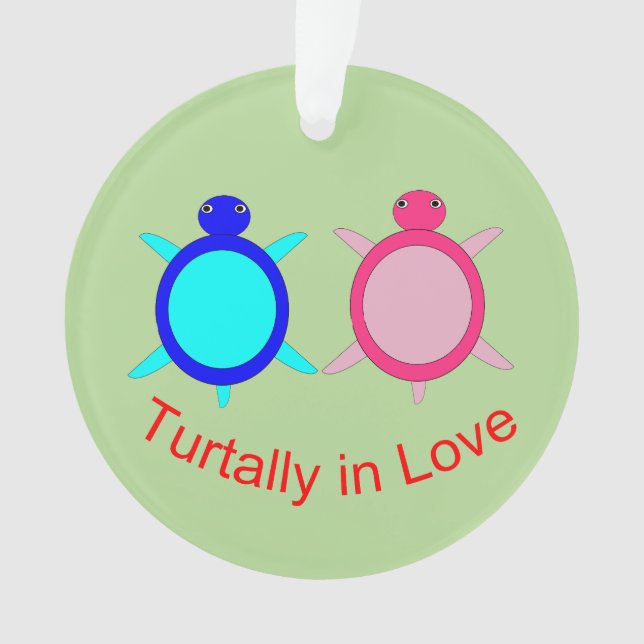 Cute Turtle Couple Ornament (Front)
